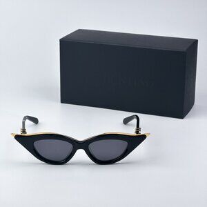 Valentino V-GOLDCUT - II VLS-114A 49 Women Sunglasses Titanium Black Gold Grey